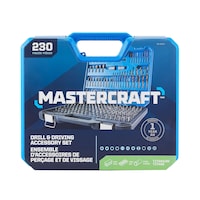 Forets et embouts en acier rapide et en acier à carbone élevé Mastercraft pour bois, métal, plastique, paq. 230 Front_Flat