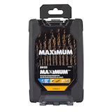 MAXIMUM Industrial Cobalt Drill Bit Set for Wood, Metal, Plastic, 29-pc Front_Flat