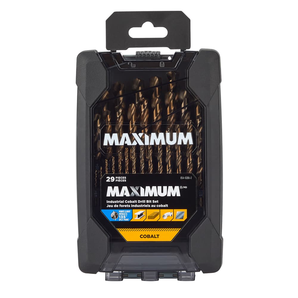 MAXIMUM Industrial Cobalt Drill Bit Set for Wood, Metal, Plastic