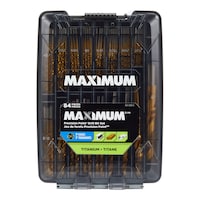 MAXIMUM Precision Point 7-Edge Titanium Drill Bit Set for Wood, Metal, Plastic, 84-pc