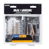 MAXIMUM Impact Cobalt Step Drill & Drill Bit Set for Wood, Metal, Plastic, Masonry, 10-pc Front_Flat