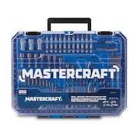 Mastercraft Titanium Drill, Drive & Fastening Bit Set for Wood, Metal, Plastic, Masonry, 350-pc Front_Flat