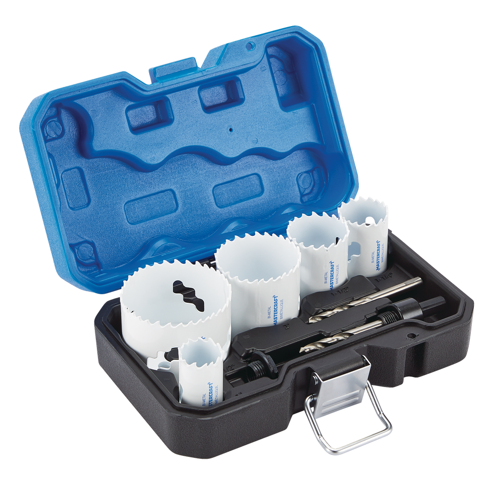 Mastercraft BiMetal Hole Saw Set for Wood, Plastic, Drywall, Metal, 9