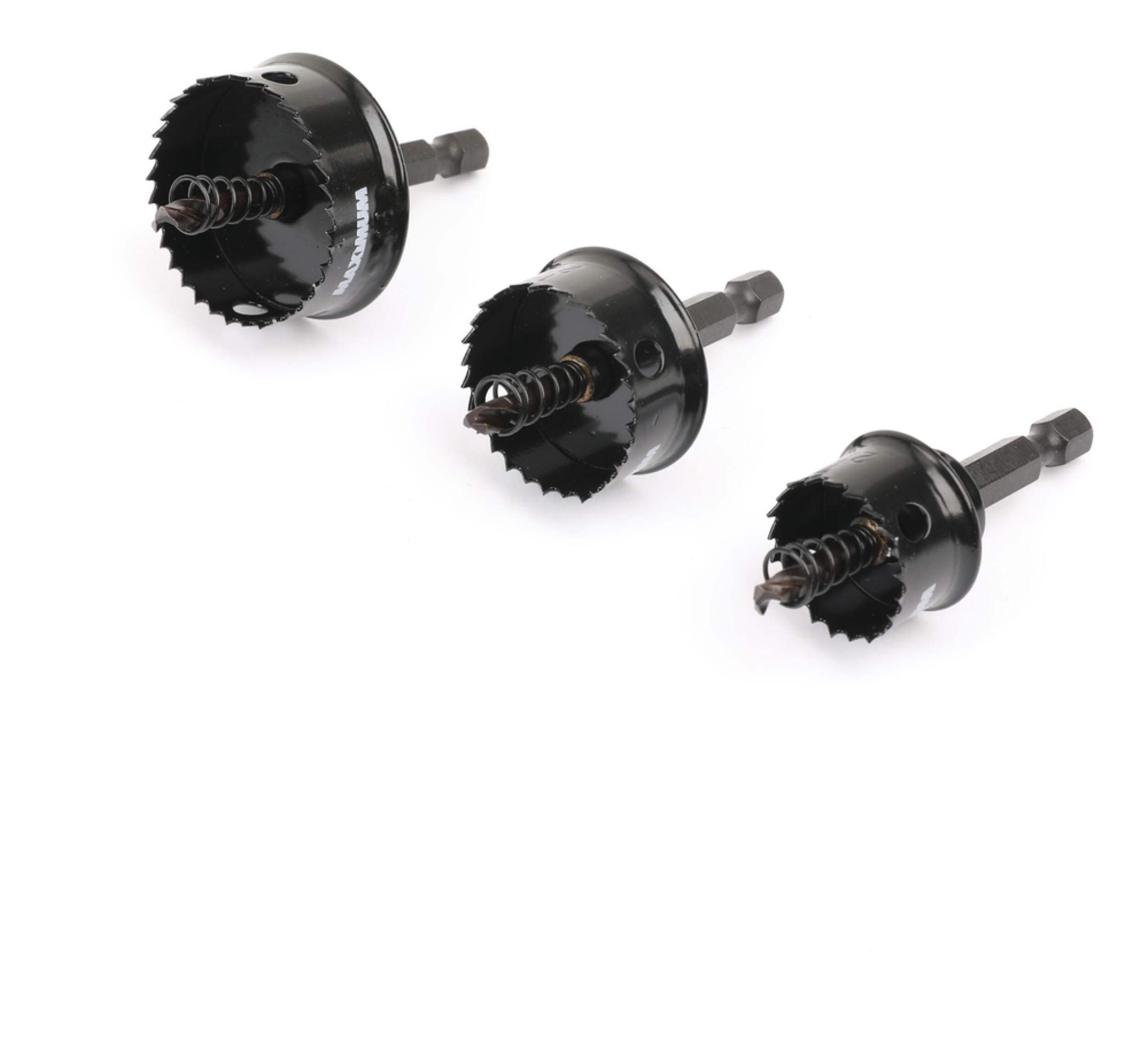 MAXIMUM Thin-Wall 8 TPI Impact Hole Saw Set, 3-pc Front_Angled_Left