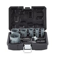 MAXIMUM Carbide Tipped Hole Saw Set for Wood, Metal, Steel, 10-pc Front_Flat