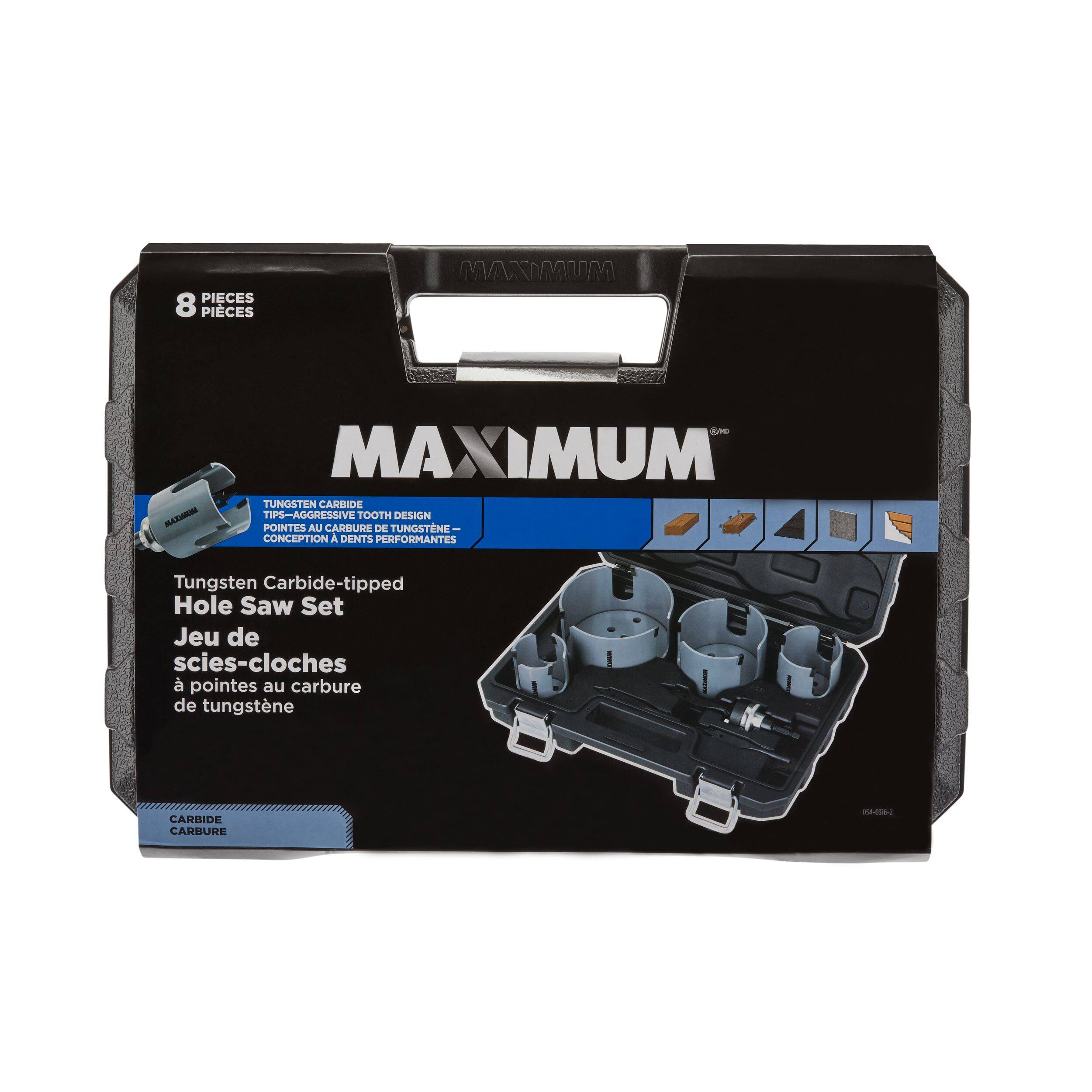 MAXIMUM Carbide Tipped Hole Saw Set for HVAC and Plumbing 8 pc Canadian Tire