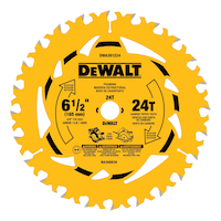 DEWALT DWA261224 6-1/2-in 24T Carbide Tipped Circular Saw Blade