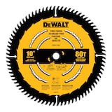 DEWALT DWA11080 10-in 80T Carbide Tipped Fine Finish Circular Saw Blade Front_Flat