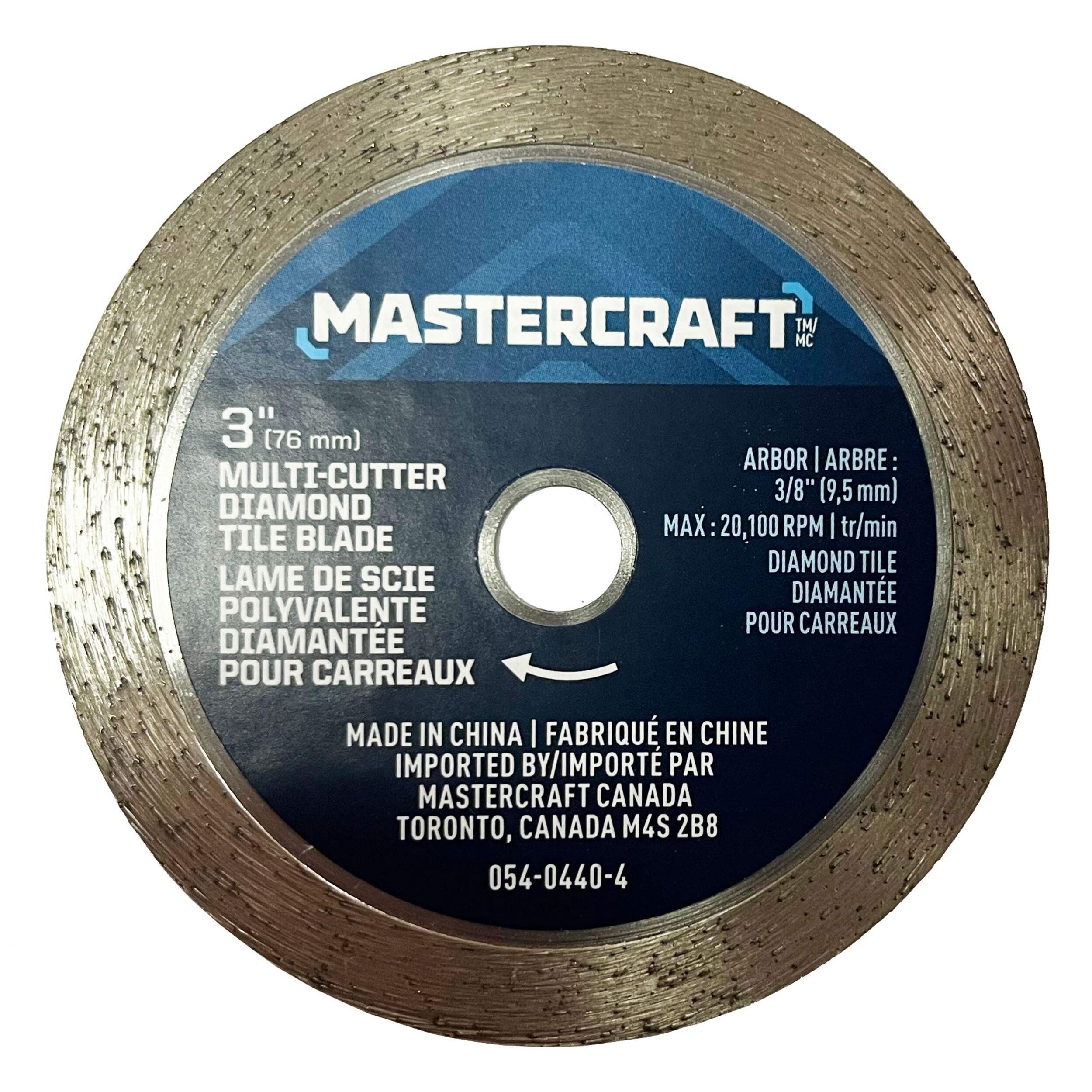 Mastercraft 3-in Multicutter Diamond Tile Circular Saw Blade, For Dry/Wet Cutting Front_Flat