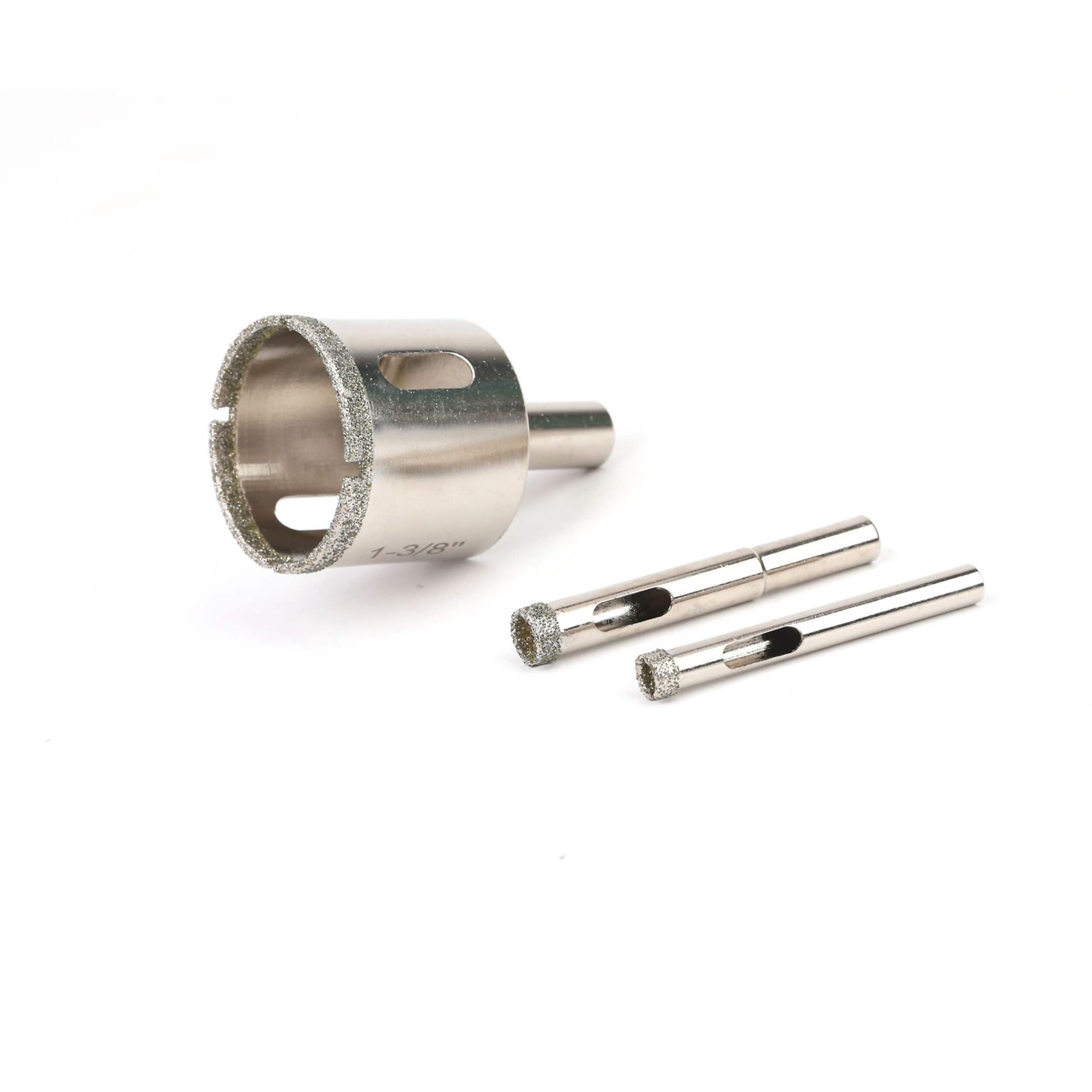 Scies-cloches diamantées Mastercraft, 1/4 po, 5/16 po, 1-3/8 po, 3 pces Front_Angled_Left