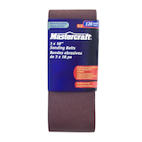 Mastercraft 3 x 18-in Aluminum Oxide Sanding Belts for Wood, Metal, 5-pk Front_Flat