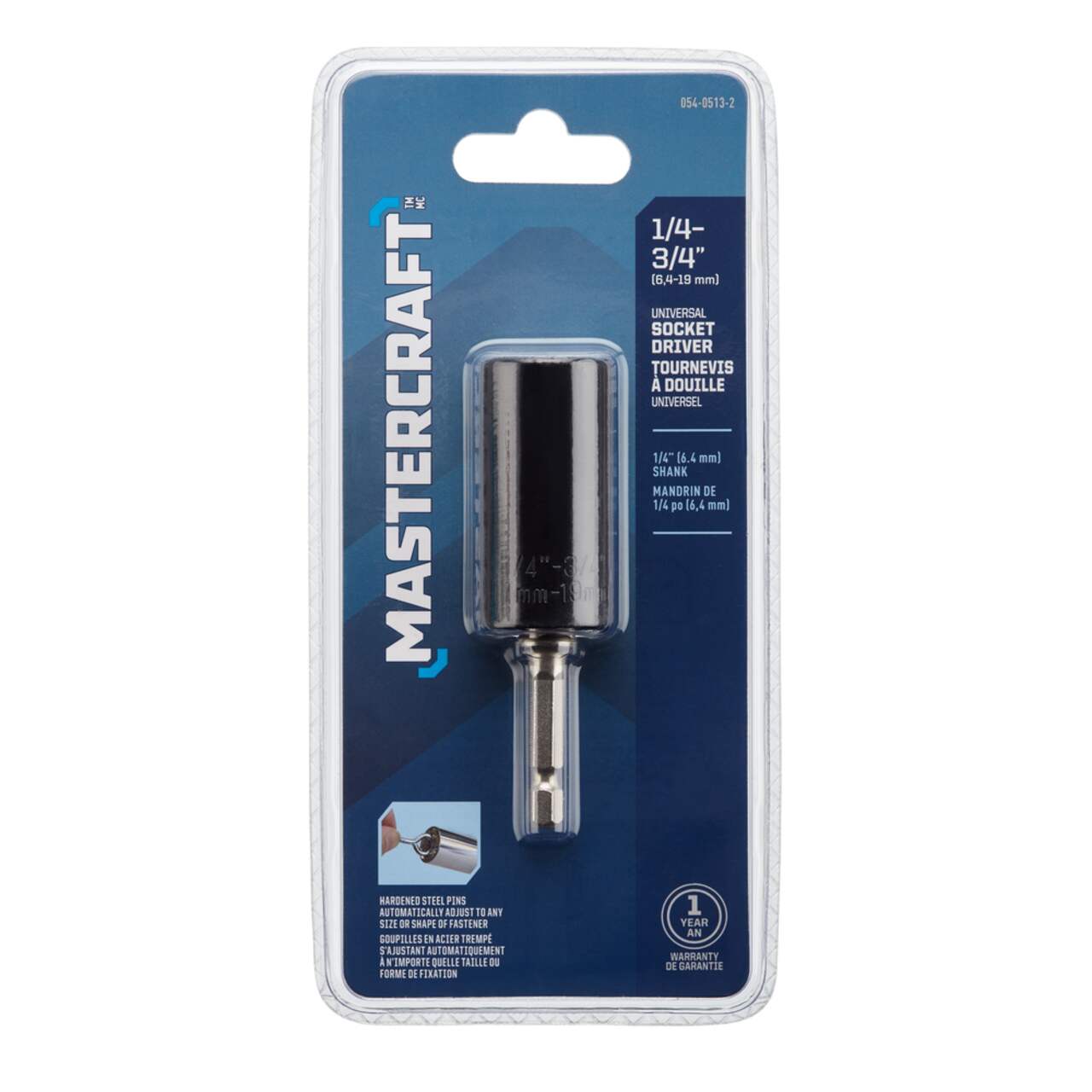 Mastercraft Universal Fit Socket Driver with Adaptor, 1/4-in to 3 ...