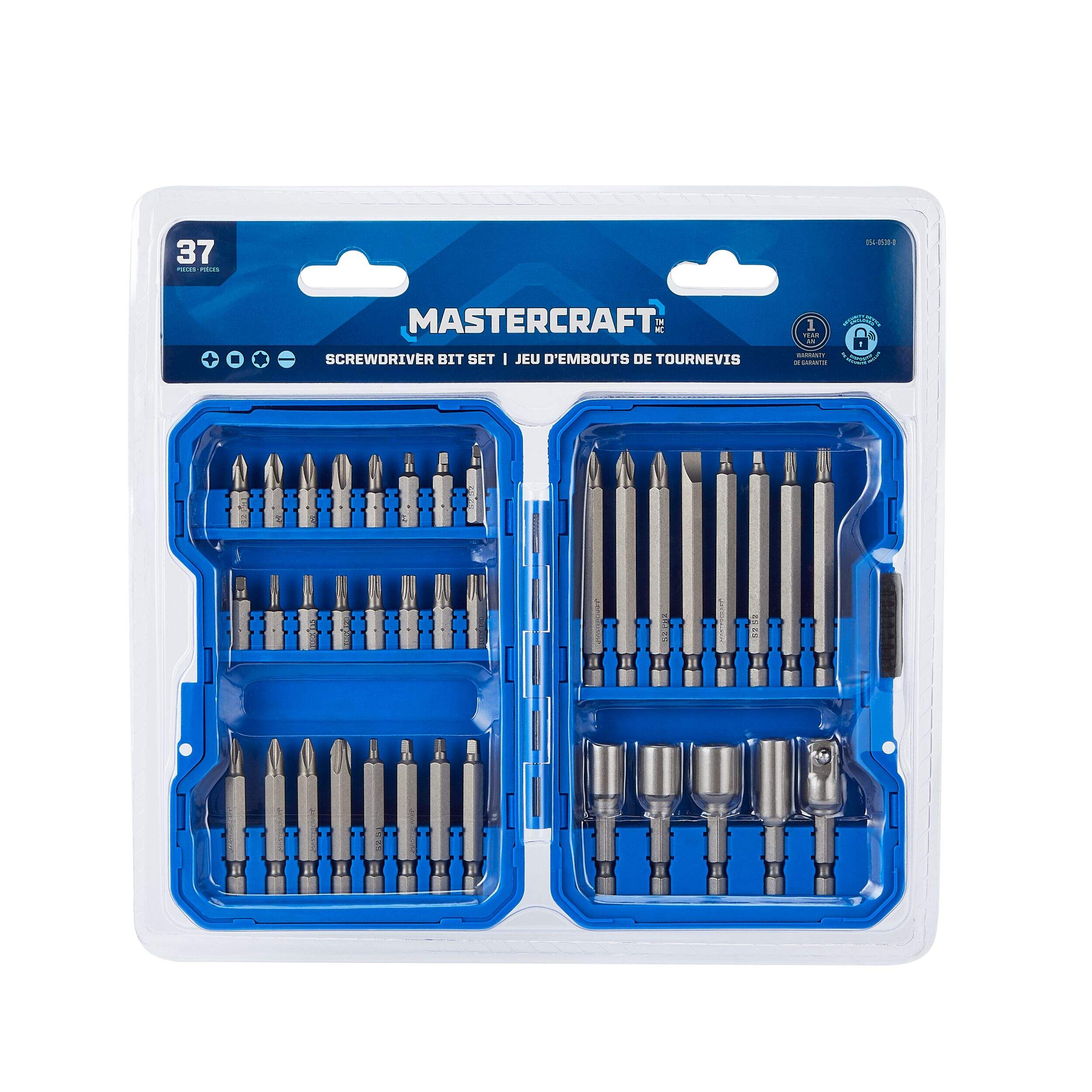 Mastercraft Carbide Assorted Screwdriver Bit Set, 37-pc Front_Flat