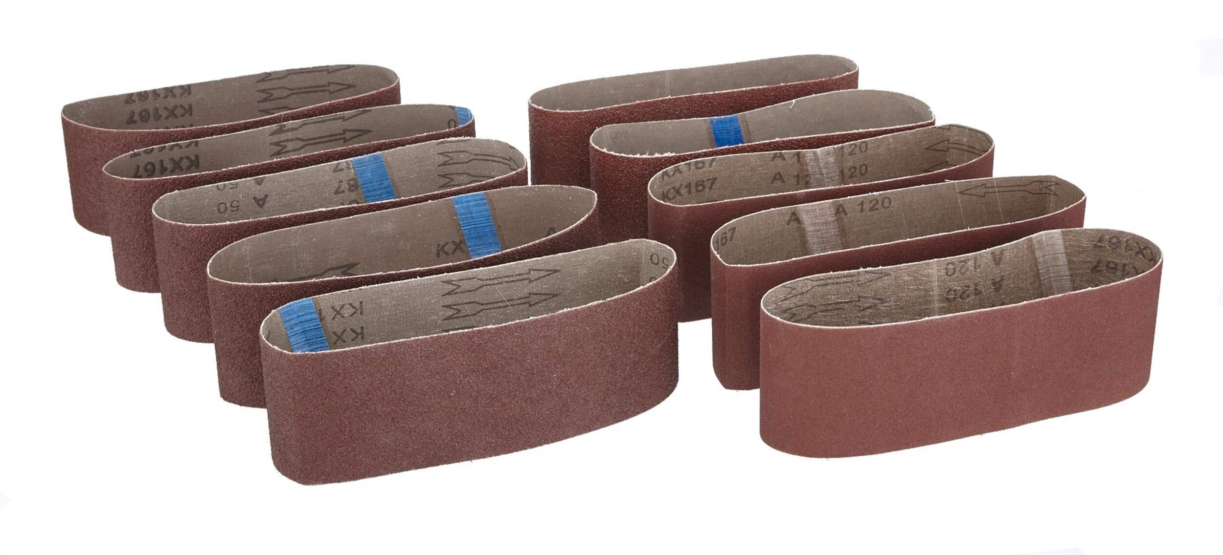 Mastercraft 3 x 21-in Aluminum Oxide Sanding Belts for Wood, Metal, 10-pk Composite_or_Mixed