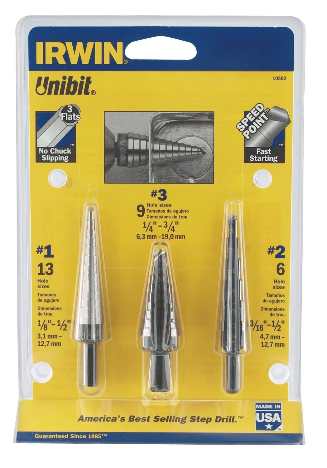 Irwin step drill bit shop set