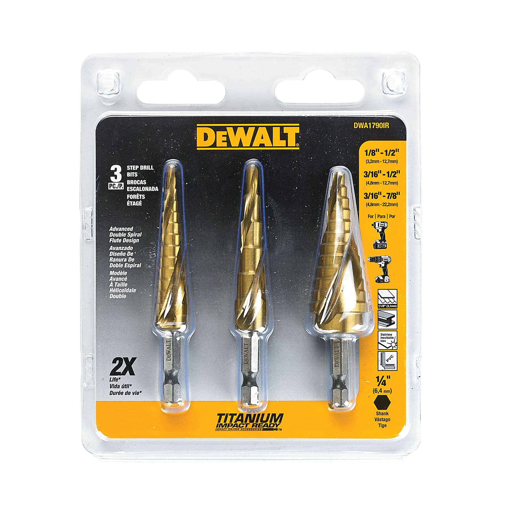 DEWALT Impact Ready Step Drill Bit Set 3 pc Canadian Tire