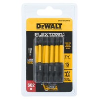 DEWALT DWA2SQ2IR-15 2-in SQ2 Square HSS Tic-Tac Screw Bits for Wood, 15-pk Front_Flat