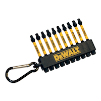 DEWALT DWA2SQ2IRCARC Flex Torq SQ2 Square 2-in Carabiner Clip Screw Bits , 10-pk