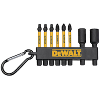 DEWALT DWA2MXC2IRCARC Flex Torq 2-in Nut Drivers & Carabiner Clip Screw Bits Set , 8-pc Front_Flat