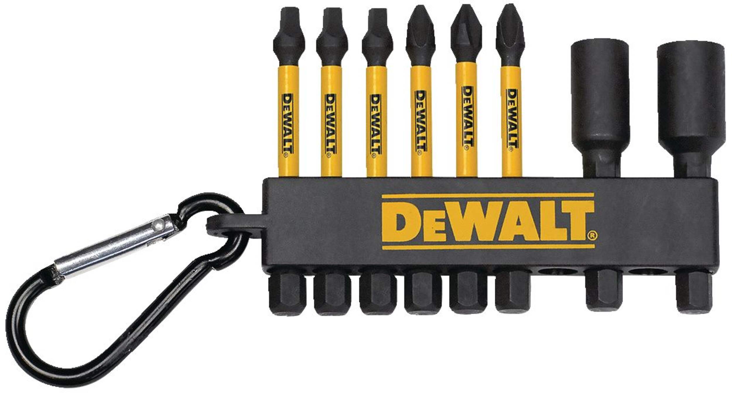 Tourne-écrous et embouts de vis à mousqueton DEWALT DWA2MXC2IRCARC Flex Torq, 2 po, paq. 8 Front_Flat