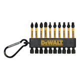 Embouts de vis carrés/cruciformes mélangés avec mousqueton DEWALT DWA2MX2IRCARC Flex Torq, paq. 10 Overhead_Flat