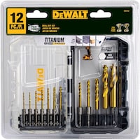 DEWALT DD5152 Impact Ready Titanium-Nitride Coated Drill Bit Set for Wood, Metal, 10-pc Front_Flat