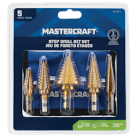 Mastercraft Titanium-Nitride Coated Step Drill Bit Set for Metal, Plastic, 5-pc Front_Flat