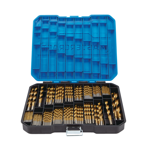Mastercraft Titanium Drill Bit Set for Wood, Metal, Plastic, 300pc