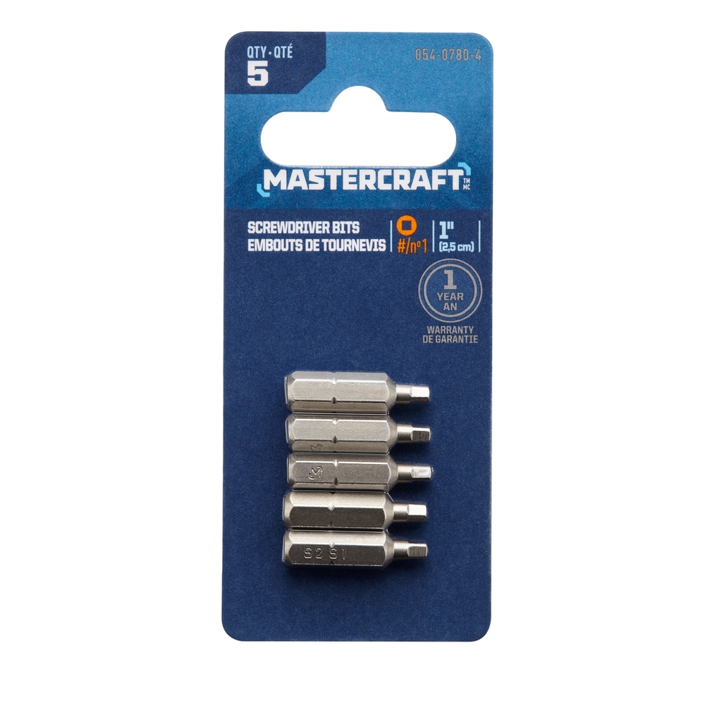 Mastercraft Square Screwdriver Bit, 1in, 5pk Canadian Tire