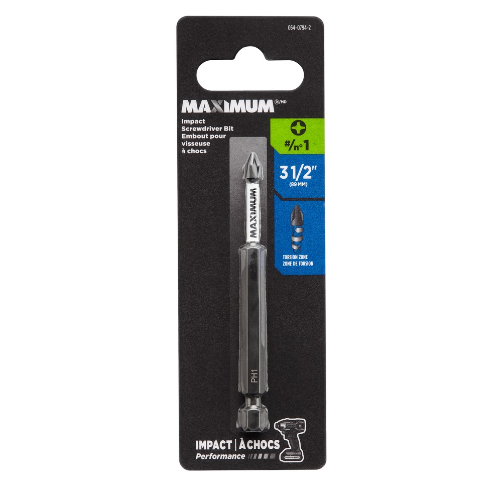 MAXIMUM PH1 Phillips Screwdriver Bit, 31/2in, 1pk Canadian Tire