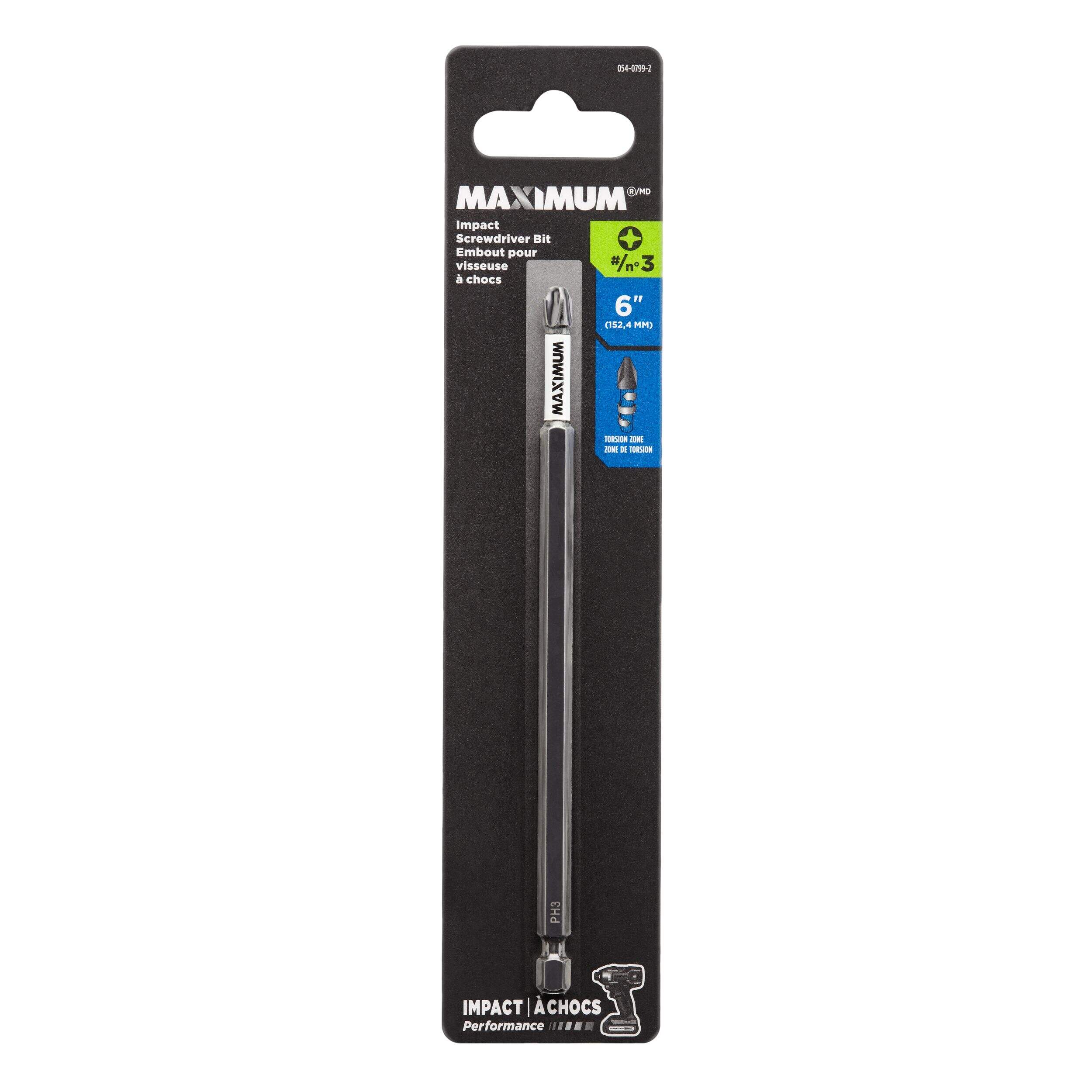 Embout de tournevis cruciforme MAXIMUM PH3, 6 po, paq. 1 Front_Flat