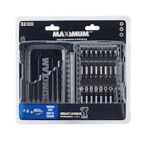 MAXIMUM Impact Magnetic Carbide Assorted Screwdriver & Drill Bit Set, 32-pc