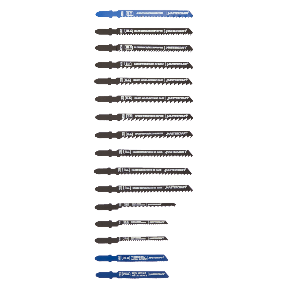Mastercraft Assorted Carbon Steel Jigsaw Blade Set for Wood, 16pc Canadian Tire