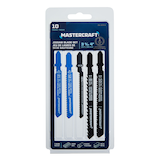 Mastercraft T-Shank Bi-Metal & HCS Jigsaw Blade Set for Wood, Metal, 10-pc Front_Flat