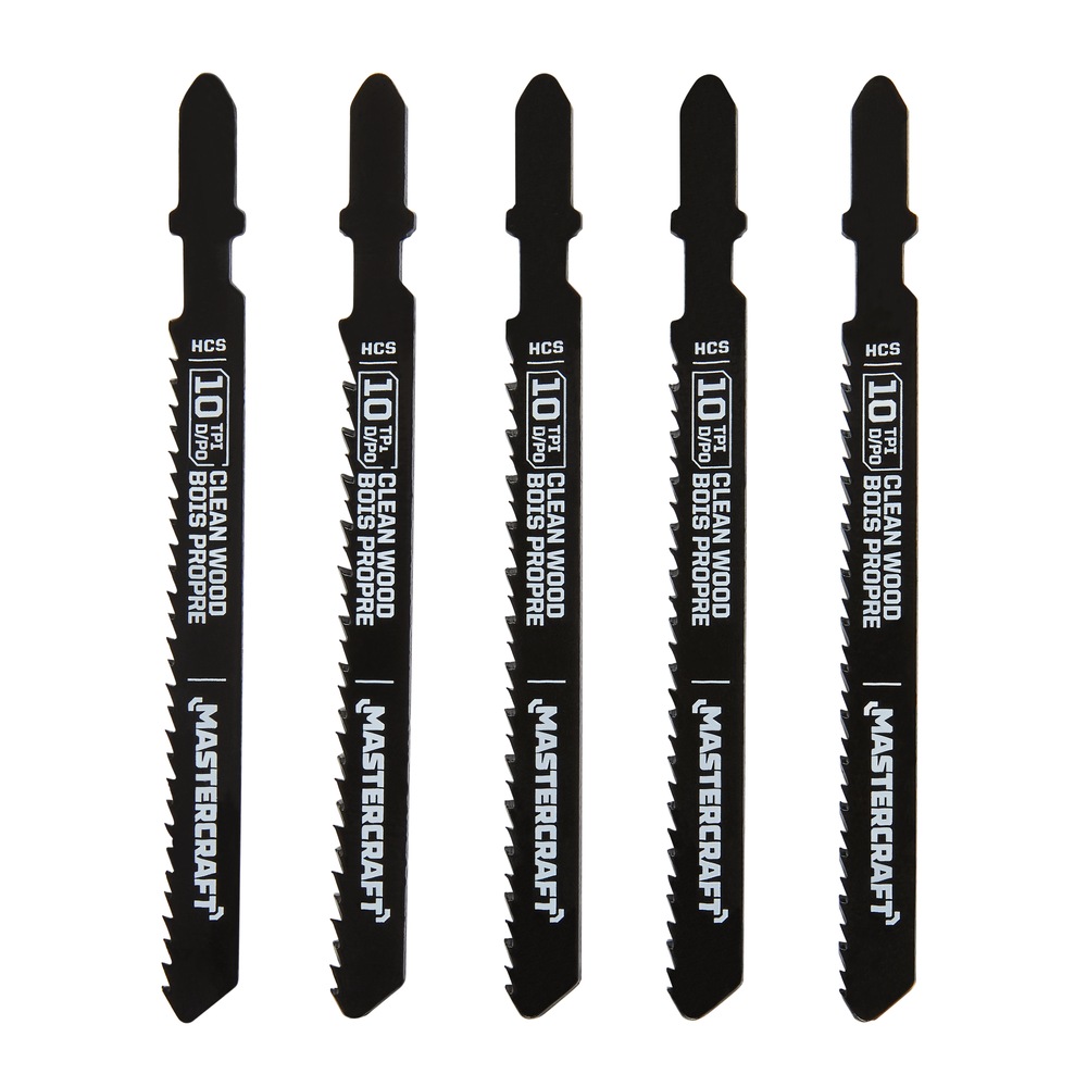 Mastercraft 10 TPI TShank Clean Wood Jigsaw Blades for Wood, Plastic