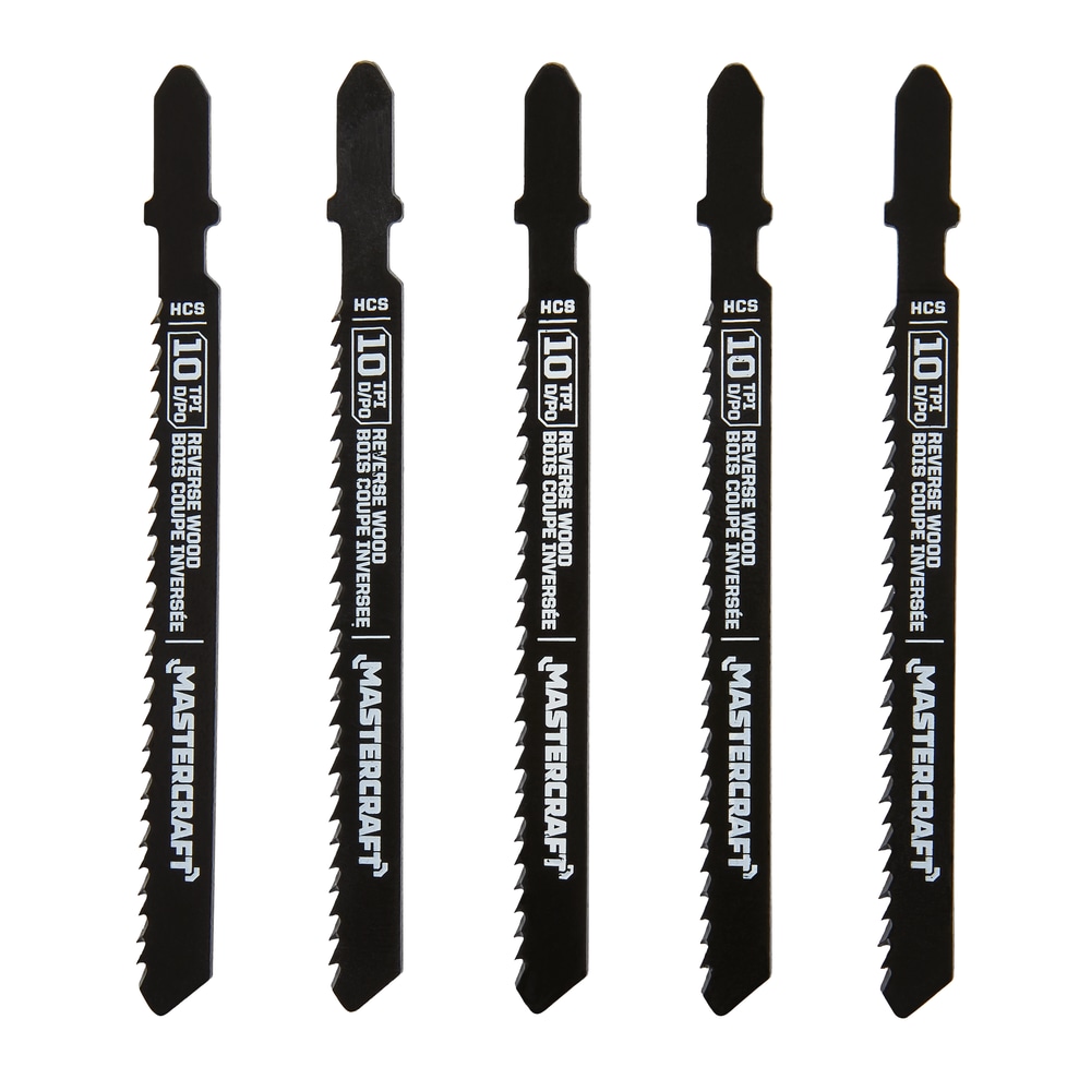Mastercraft 10 TPI TShank Reverse Wood Jigsaw Blades for Wood, Plastic