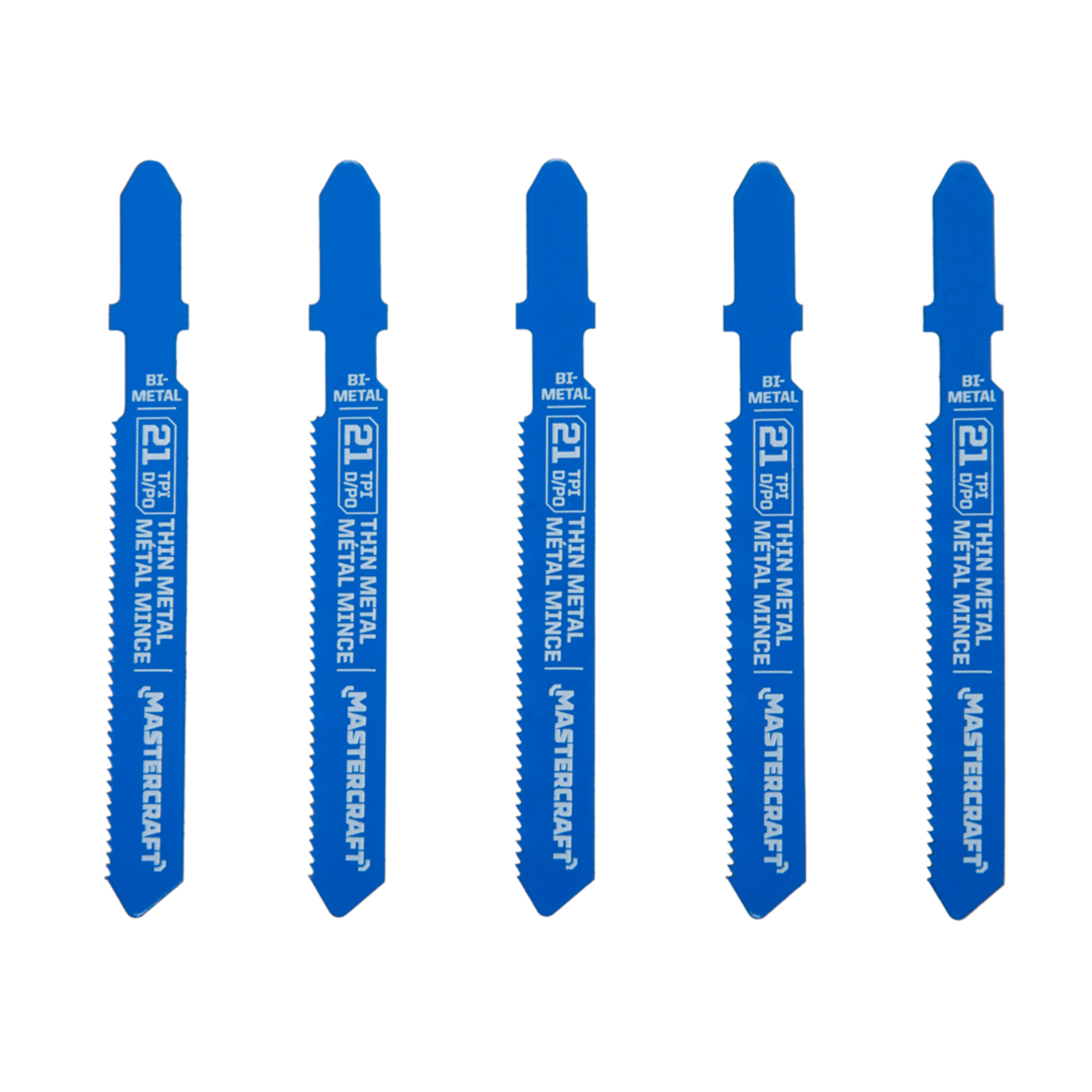 Mastercraft 24 TPI T-Shank Bi-Metal Jigsaw Blades for Metal, 5-pk Front_Flat