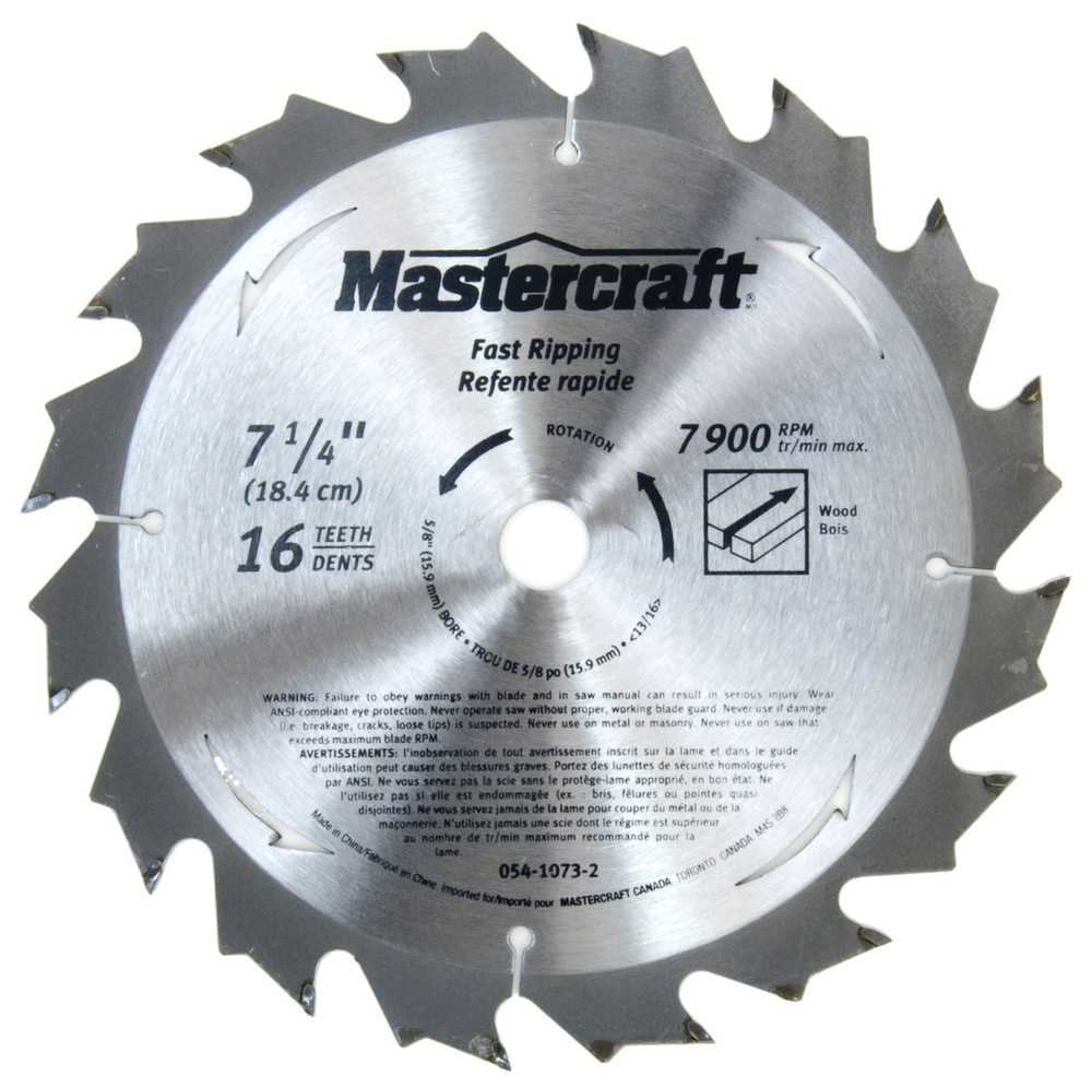 Mastercraft Circular Saw Blade, 71/4in, 16T Canadian Tire