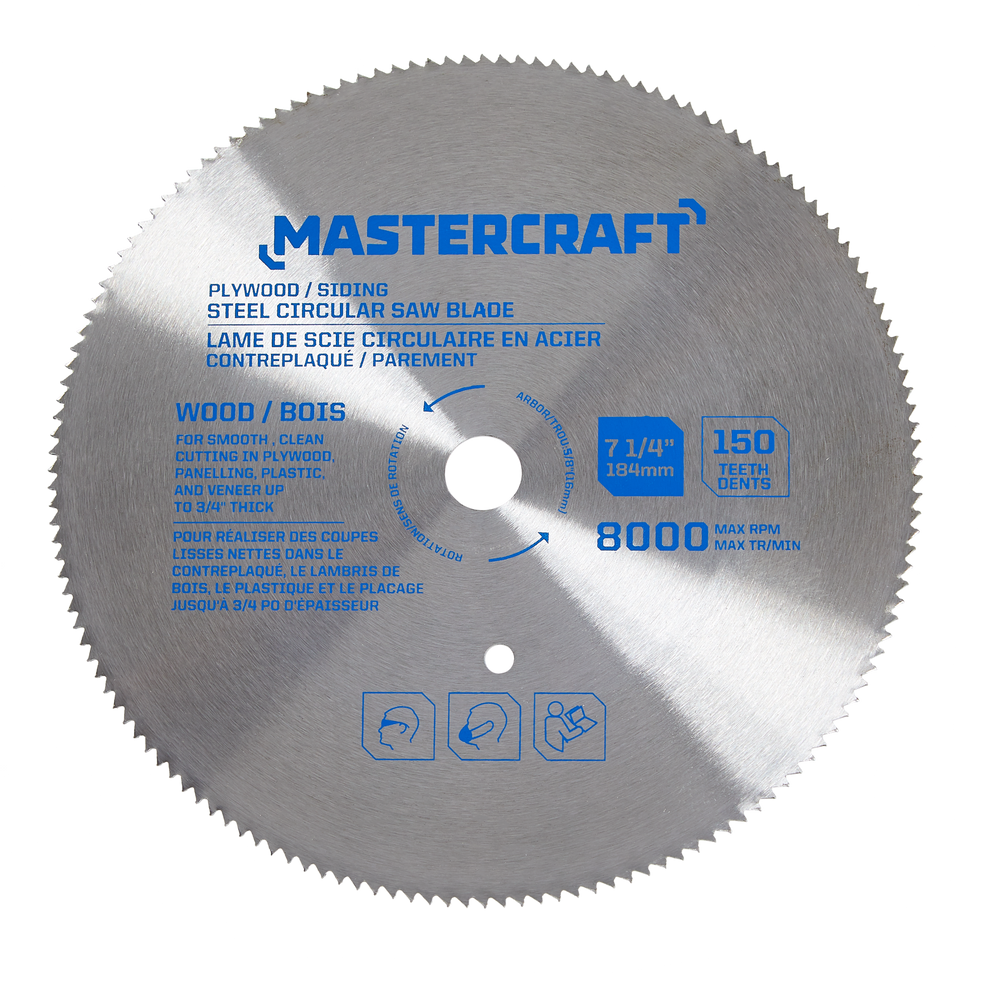 Mastercraft 71/4in 150T Steel Circular Saw Blade for Plywood