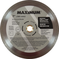 MAXIMUM 7-in Diamond Circular Saw Blade for Porcelain, Marble, Slate, Ceramic Overhead_Flat