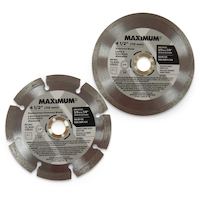 MAXIMUM Diamond Coated Circular Saw Blade Set Dry/Wet, 4-1/2-in, 2-pc