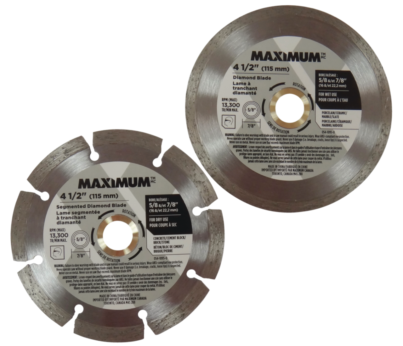 MAXIMUM 4-1/2-in Diamond Coated Circular Saw Blade Set, 2-pc