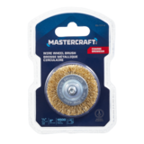 Brosse à fils métalliques circulaire et plate Mastercraft, grossier, 2 po Front_Flat