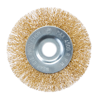 Mastercraft 4-in Carbon Steel Fine Wire Wheel Brush 1/2-in, 5/8-in Arbor Front_Flat