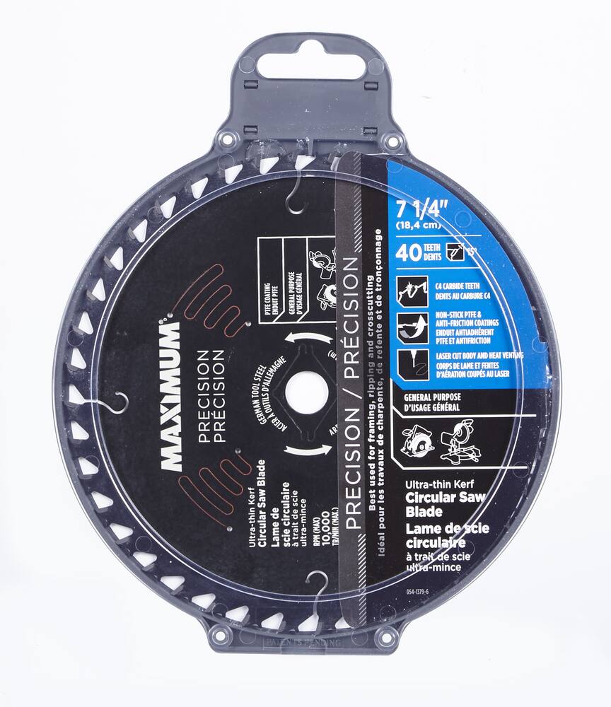 MAXIMUM 7-1/4-in 40T Steel Circular Saw Blade for Wood | Canadian Tire