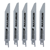 MAXIMUM 6-in 14/18T Bi-Metal Reciprocating Saw Blades with Reusable Case, for Metal, 5-pk Front_Flat
