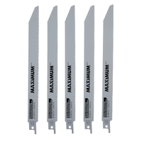 MAXIMUM 6-in 10/14T Bi-Metal Reciprocating Saw Blades with Reusable Case, for Metal, 5-pk