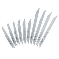 MAXIMUM Bi-Metal Reciprocating Saw Blade Set for Wood, Metal, Drywall, 10-pc Overhead_Flat