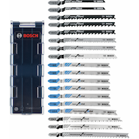 Bosch T-Shank Assortment Jigsaw Blade Set with Case, for Wood, Metal, 18-pc Front_Flat