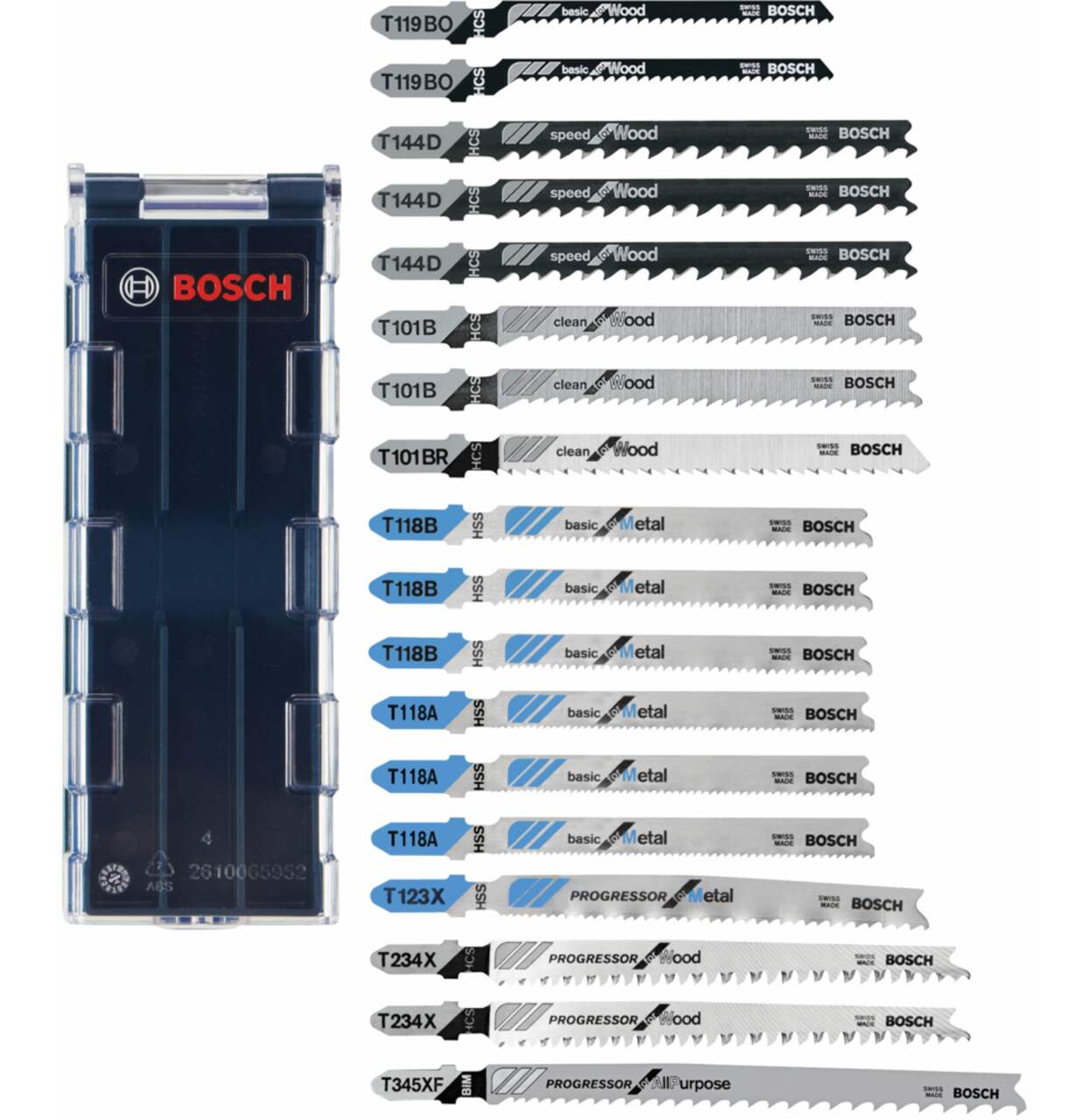 Bosch T Shank Assortment Jigsaw Blade Set with Case for Wood